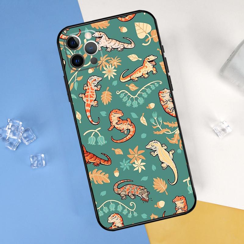 

Чехол для телефона с ящерицами и гекконами для iPhone 15 Pro 16 Pro 11 13 14 Pro Max 12 Mini XR 16 15 Plus 16e Защитный чехол iPhone 13 mini