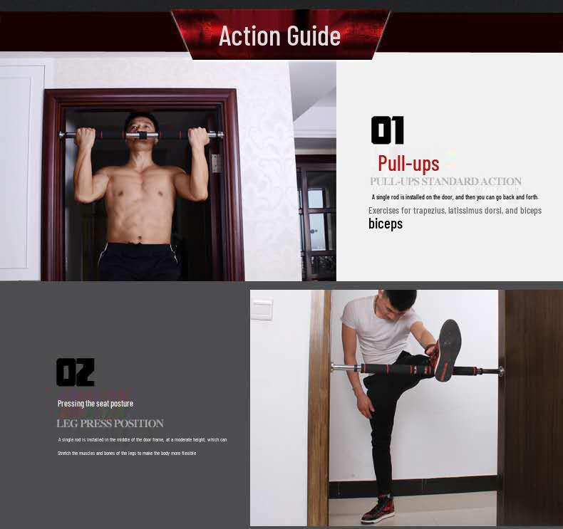 Adjustable No-Punch Doorway Pull-up Bar for Home Fitness