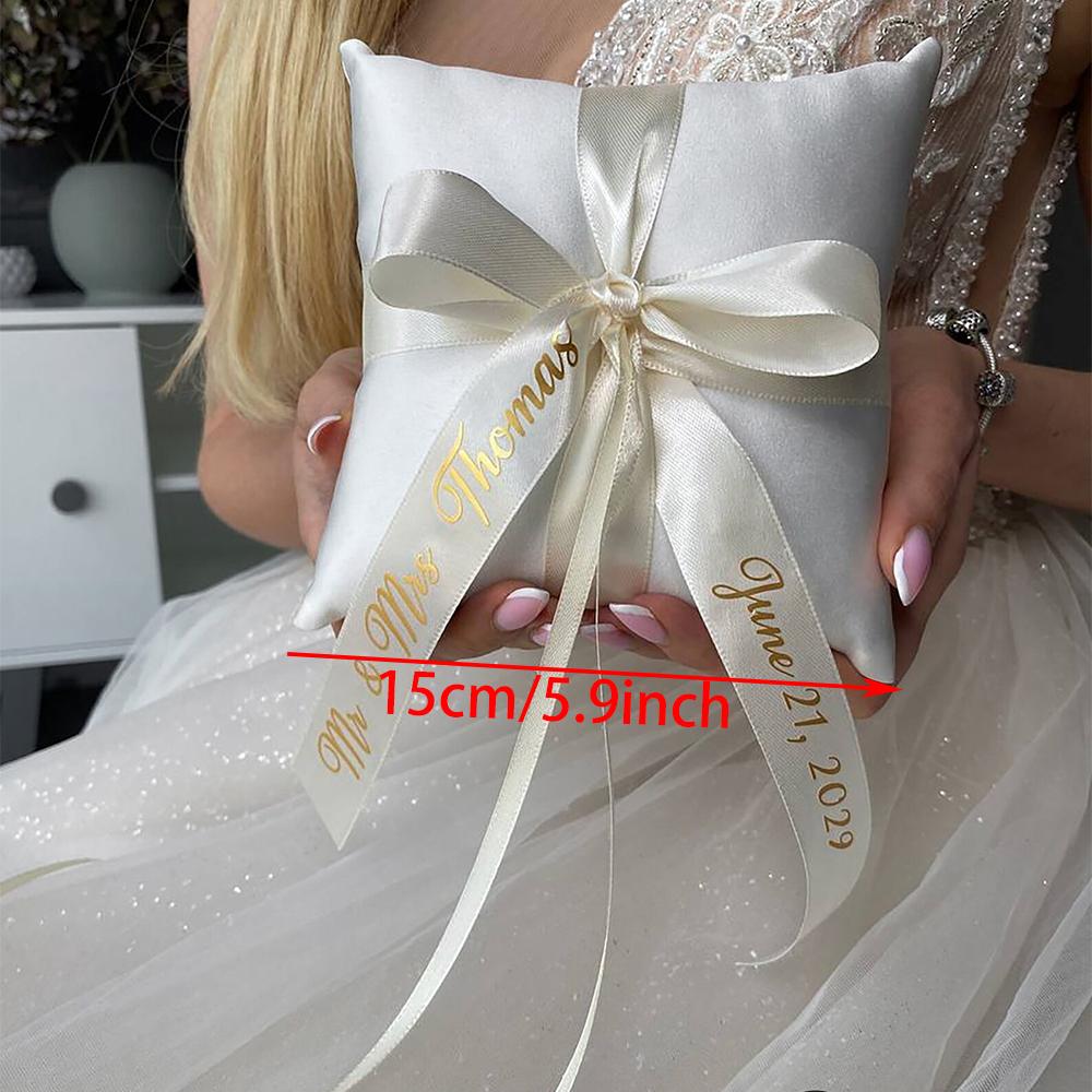 Personalized Wedding Ring Pillow Proposal Bearer Pillow Holder Wedding Bachelorette Party Ceremony Engagement Bridal Shower Gift