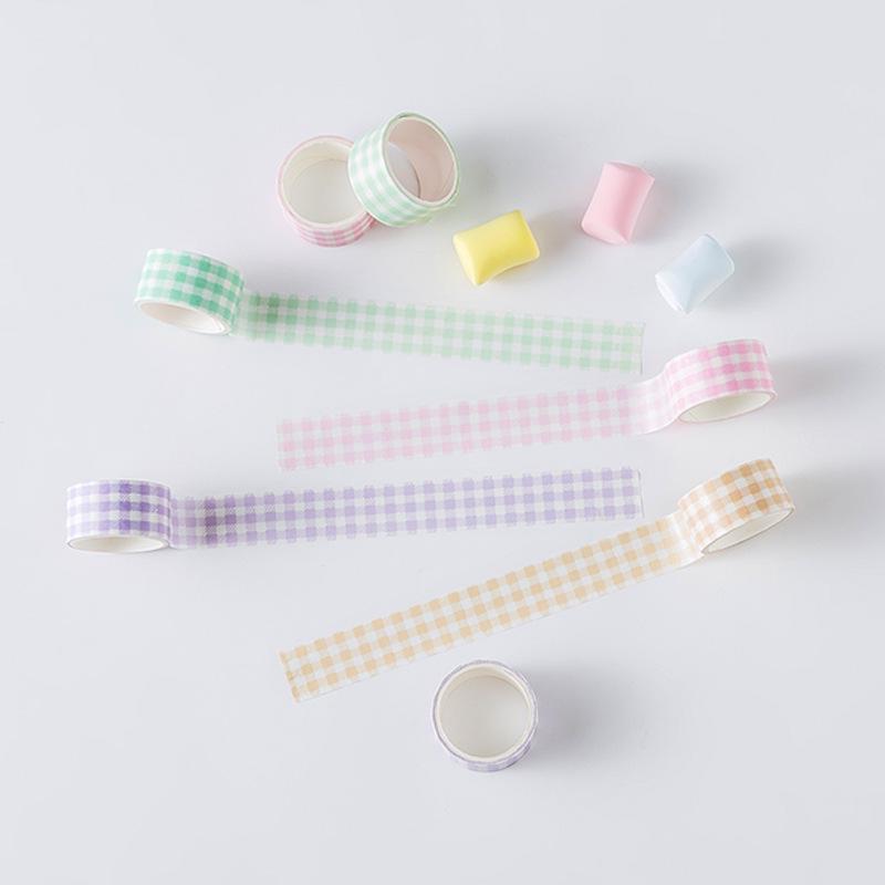 4 Rollen Frisches Farbverlauf Gitter Washi Tape für Klebende Schulsachen Tagebuch Journal DIY Planer Scrapbooking