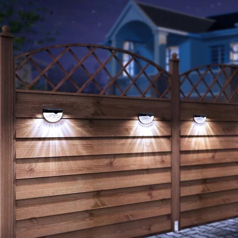 Solar Fence Light Outdoor Waterproof Wall Lamps Garden Energy Light Festoon Decoration LED for Garden Step Patio Stairs 1-12PCS
