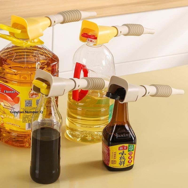Retractable Oil Pour Spout Durable Flexible Snap On Leak Proof for Household Kitchen Oil Transfer Daily Use