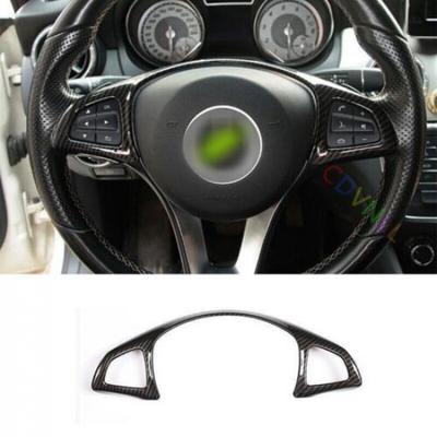 Front Steering Wheel Frame Cover Trim For Benz GLA CLA 2013-19 ABS Carbon Fiber