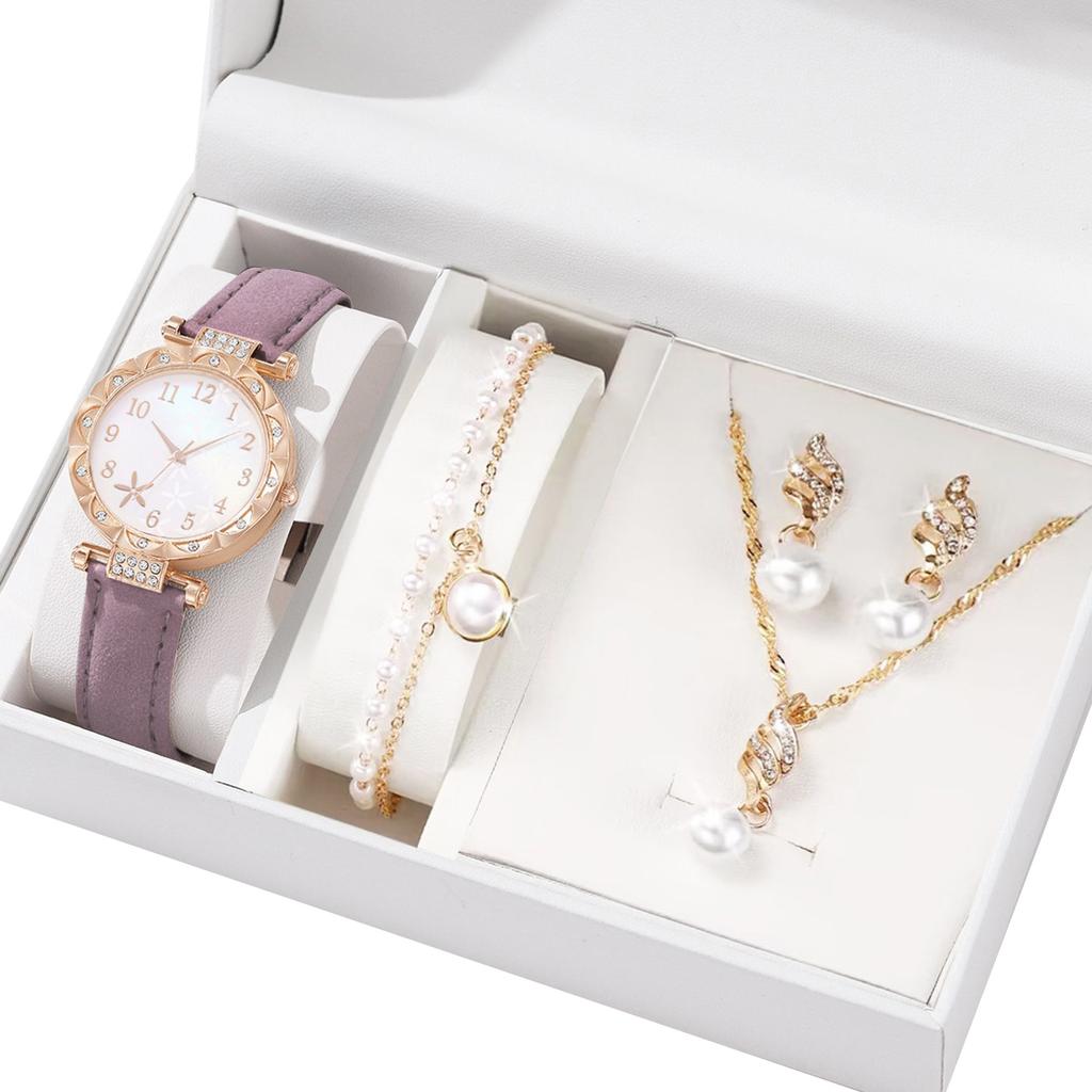 Practical Watch and Jewelry Set Elegant Alloy Accessories Watch and Jewelry Collection Perfect for Women Daily Outfit