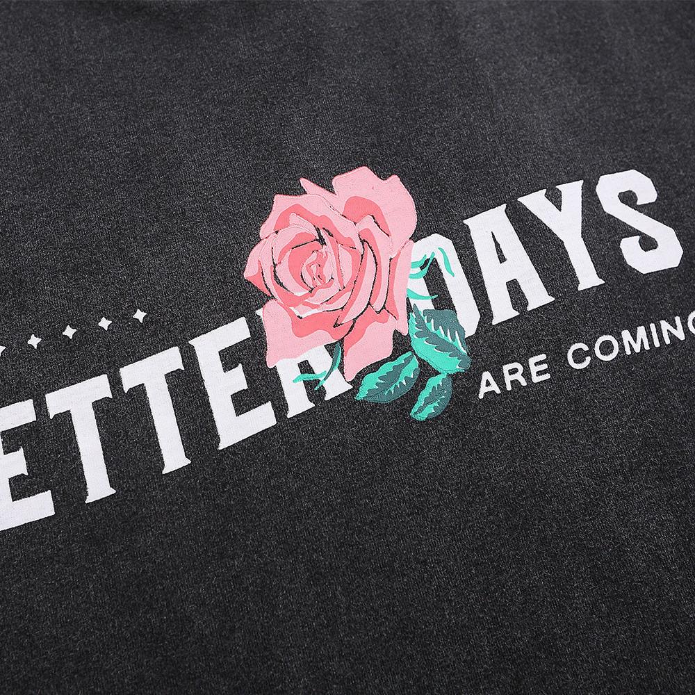 China-Chic High Street Rose Red Short Sleeve T-shirt Men Ins Fashion Trend Loose Worn Round Collar Half Sleeve T-shirt Top Fashion