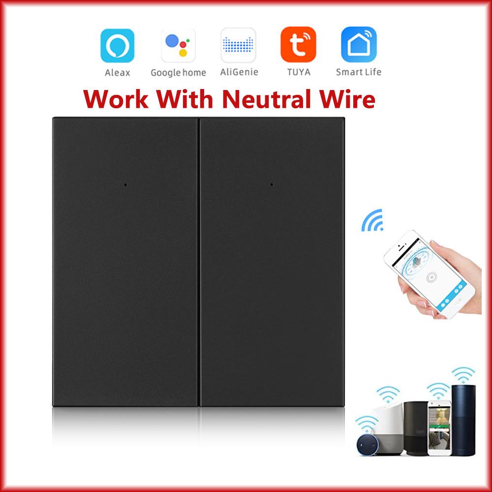 WiFi Bluetooth Dual-Mode Smart Switch with Neutral Wire, Voice Control Compatible with Alexa & Google Home