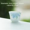 45ML  Jade Porcelain Tea Cup Hand Painted Hydrangea Underglaze High White Gongfu Tea Set Gift