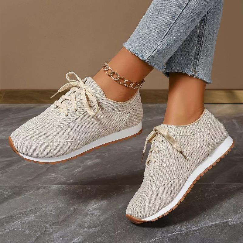 Fashion New Solid Colour Women Vulcanize Shoes Flat Lace Up Casual Ladies Sprot Shoes Shallow Walking Zapatillas Loafers Women Sneakers