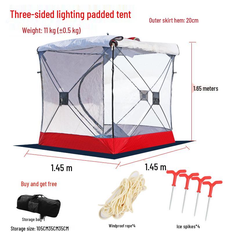 Instant Open Fully Automatic Winter Fishing Tent - No Assembly Needed, Thickened for Warmth and Cold Protection, Ideal for Camping and Ice Fishing.