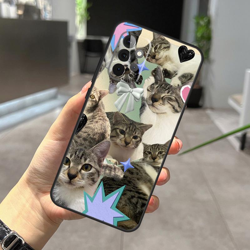 Funny Cute Kitty Cat Aesthetic Case For Samsung Galaxy A56 A36 A26 A16 A06 A25 A54 A34 A14 A52 A32 A12 A13 A33 A53 A15 A35 A55