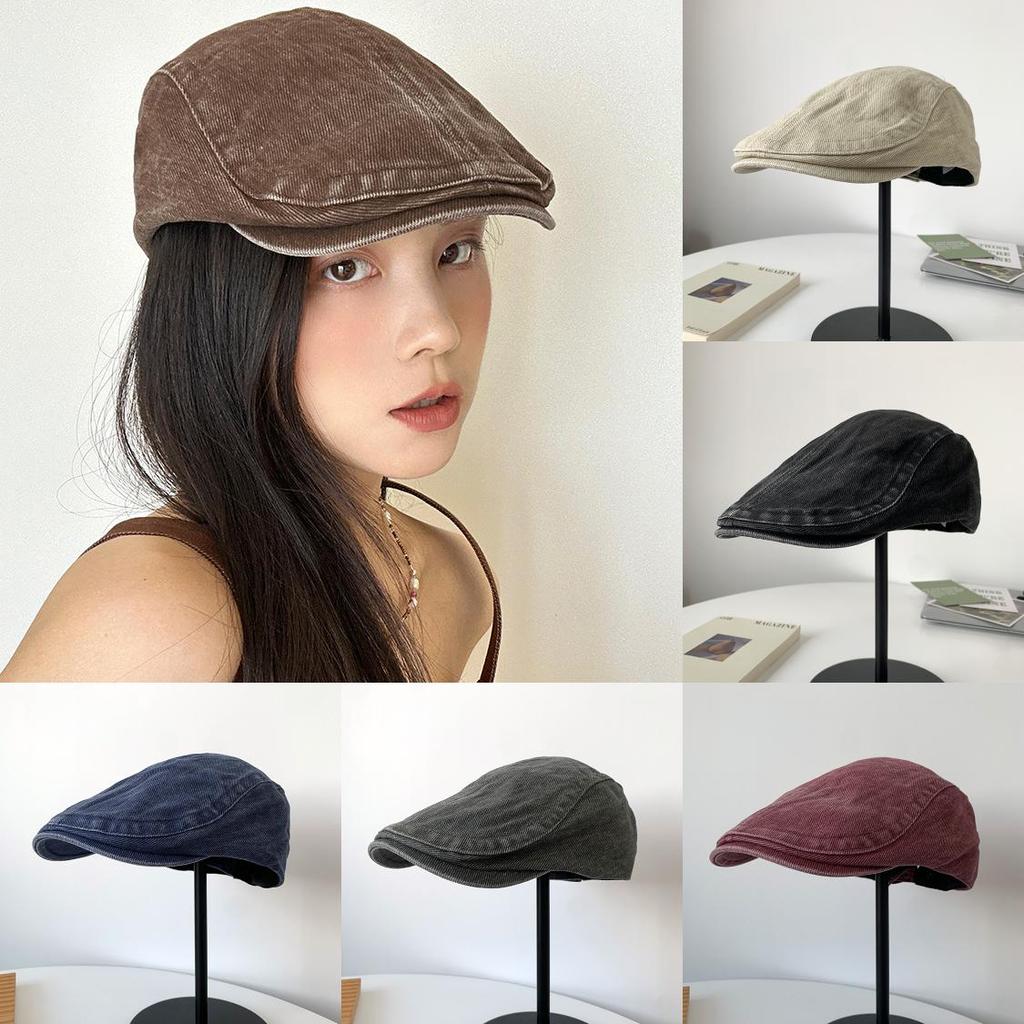Vintage Denim Flat Cap With Breathable Cotton For Women Summer Casual Fashion