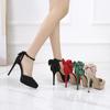 Fashion European American Celebrities Trendy Thin Heel Waterproof Platform Pointed Sandals Women With One Strap Hollow Bow High Heels
