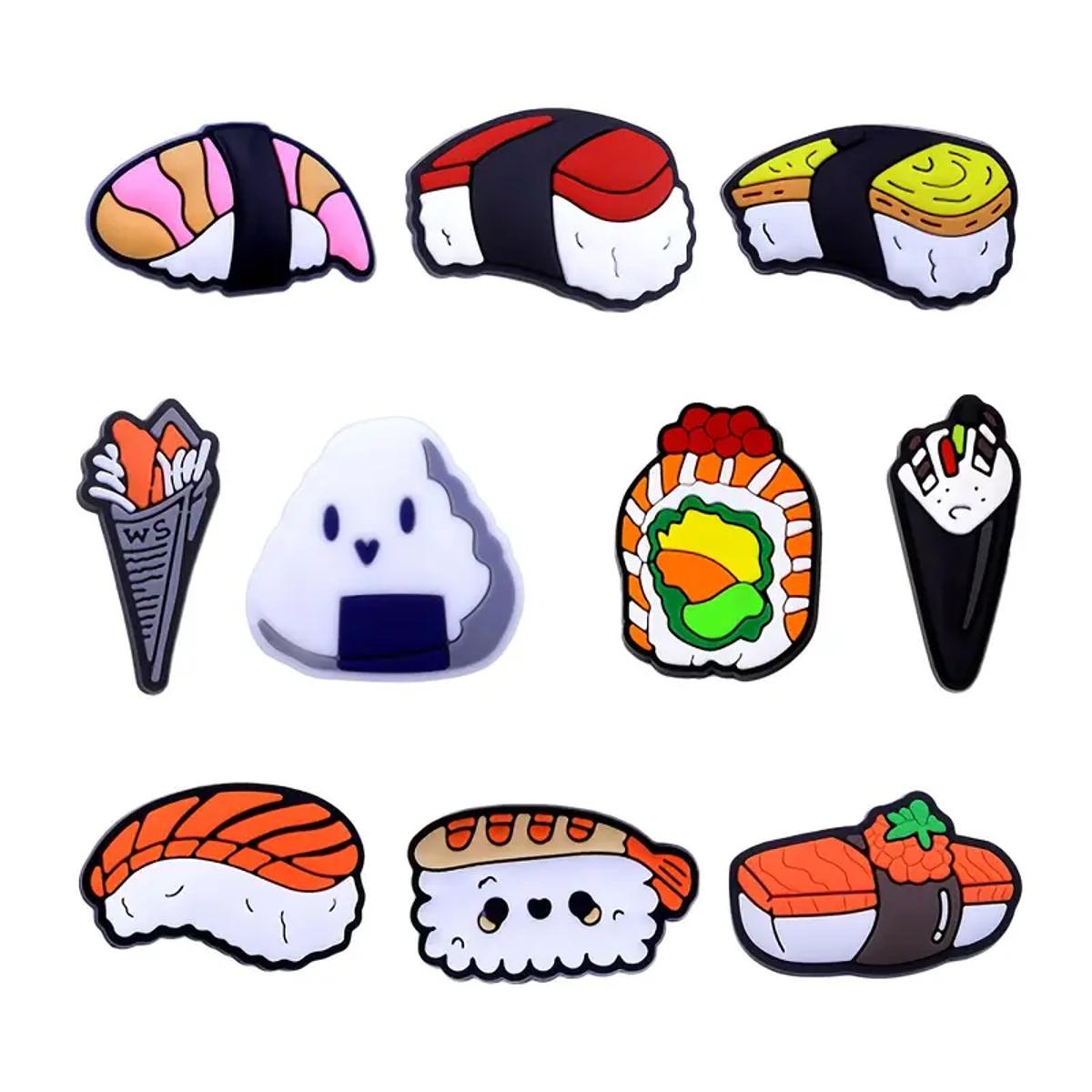 

Джибитсы суши роллы еда Sushi Jibbitz 10 шт аксессуары крокс украшение