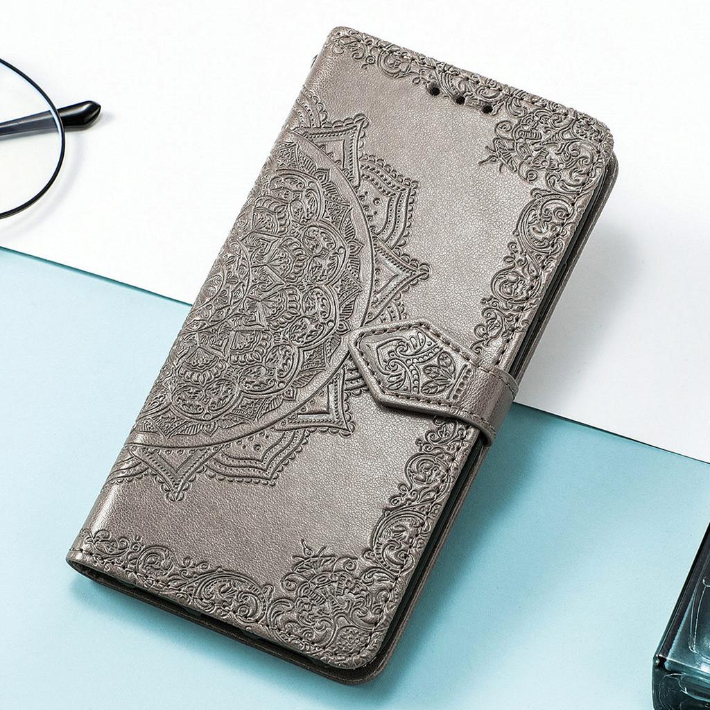 Mandala Embossed Leather Wallet Flip Case for Samsung Galaxy S26 S25 S24 S23 S22 S21 S20 Ultra Plus FE Edge Card Slots Cover