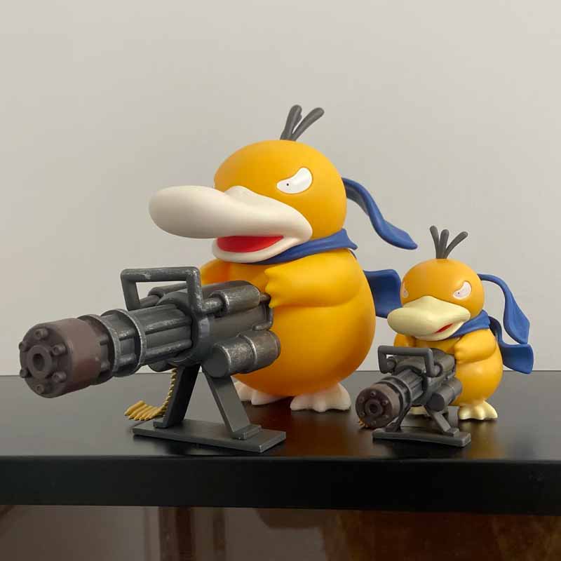 9/15Cm Pokemon Gatling Gun Psyduck Standing Posture Action Figure Collection Model Cartoon Toys Car Interior Fun Ornament Gifts
