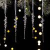5/10pcs Elegant Acrylic Icicle Ornaments - Frosty,Dangling Crystal Pendants for Christmas Tree Decor,Perfect for Holiday Parties