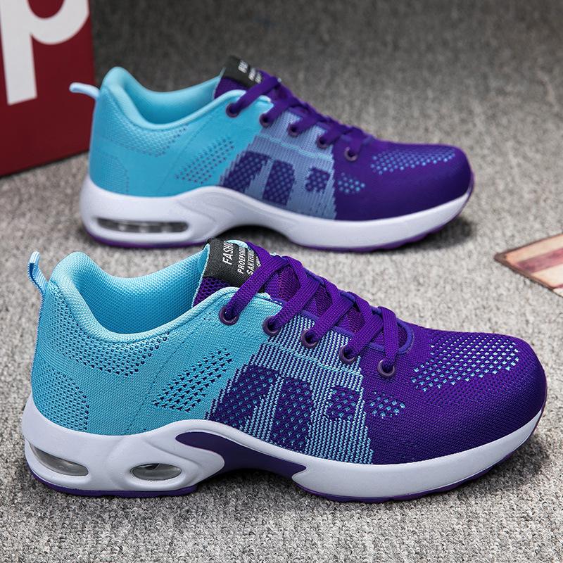 Pantofi de alergare respirabili din plasă Flyknit cu pernă de aer pentru femei plinute