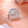 Estele Damen Designer Fingerring Rhodiniert Zirkonia Blume (einstellbar)