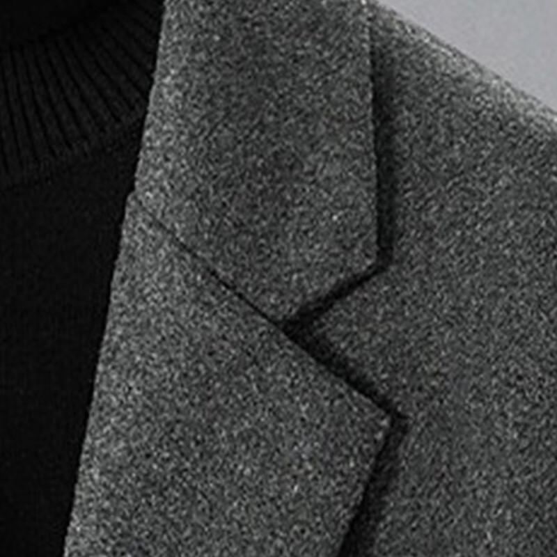 Playboy Men's Mid-Length Loose Wool Blend Jacket