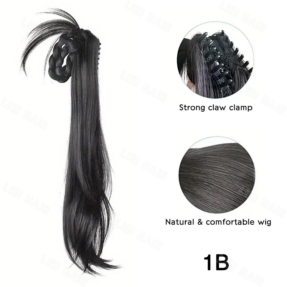 

MISSQUEEN синтетический длинный коготь с плетеным хвостом, волнистый парик, аксессуары для женщин, волосы для ежедневного использования 45cm