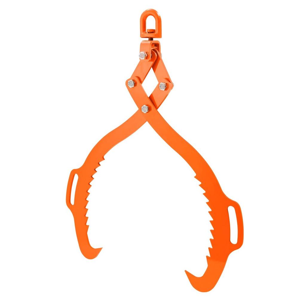 32in Log Lifting Tongs 2 Claw Solid Steel Log Grapple Swivel Log Tools