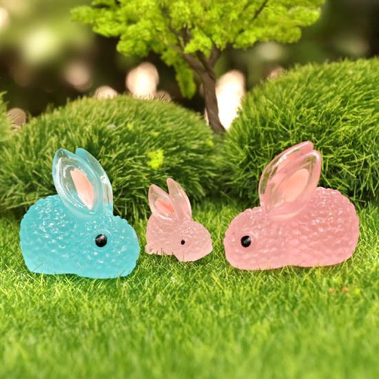 Luminous Micro Landscape Rabbit Ornaments Glow in The Dark Bunny Figurines for Moss Micro-Landscapes Fish Tank Decoration DIY Accessories