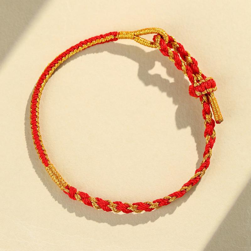 Handmade Zodiac Year of the Horse Red String Bracelet - Ethnic Style Woven Thread for Men & Women
