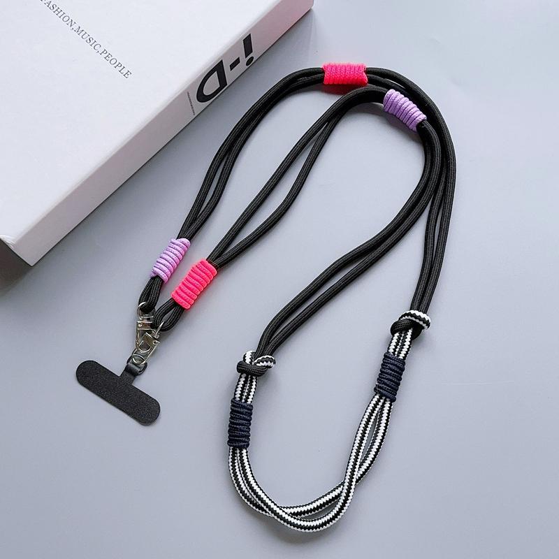 

1Pc New Adjustable Phone Lanyard - DYM Detachable Neck Cord, Carabiner, Fits Mobile/Key Fob/Card, Pendant, Multi Colors
