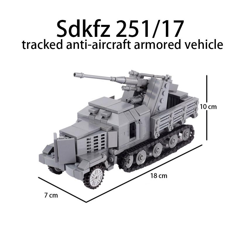 MOC Jucării WW1 WW2 Vehicul Tanc Model Cărămizi de Construit Soldat German SUA Tancuri Tun Anti-tanc Mini Cărămizi Jucării Armată Copii
