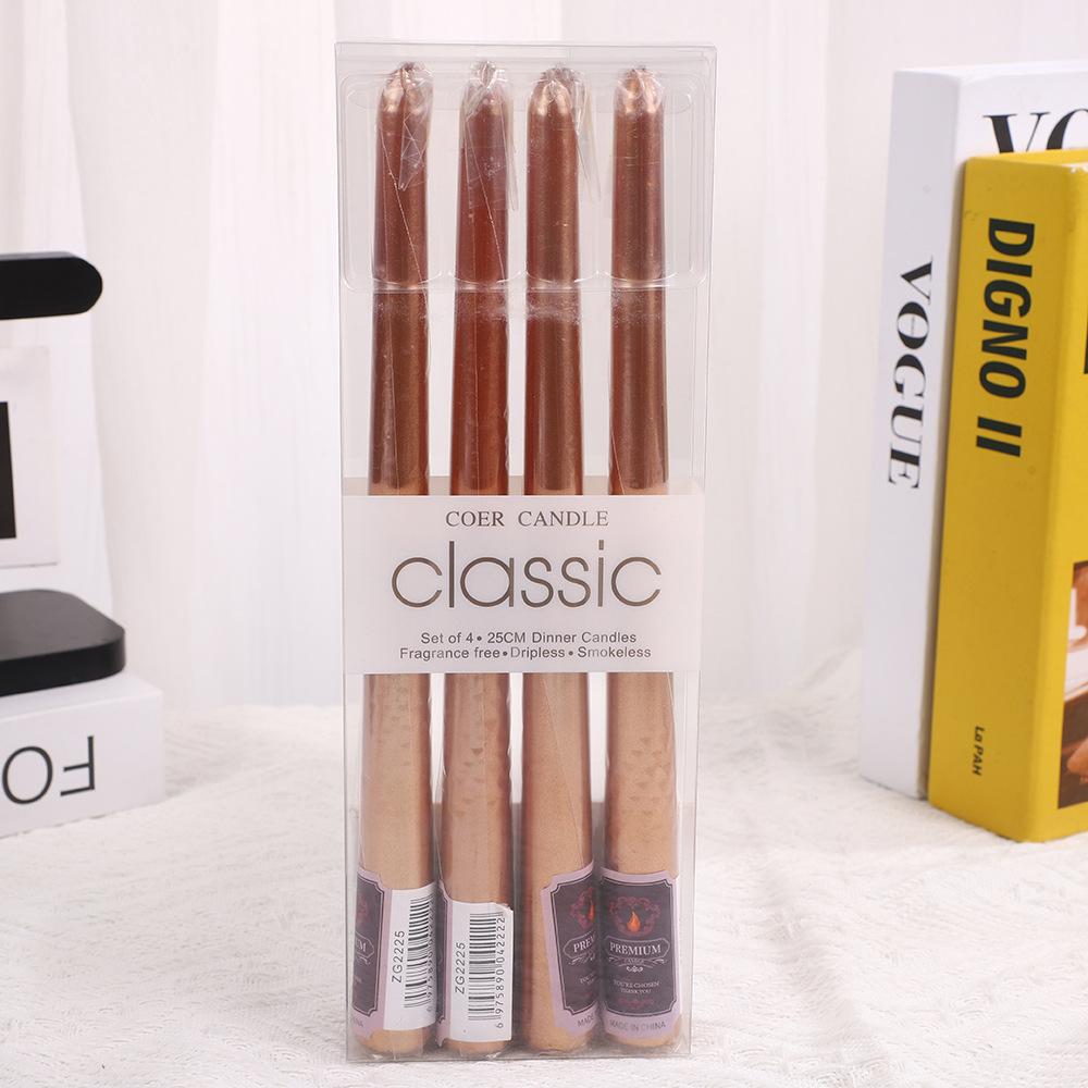 4pcs 10 Inch Tapered Stem/threaded Candles Long Burning Time Smokeless for Home Decoration Birthday Party Candlelight Dinner