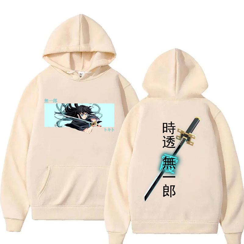 Anime Tokitou Muichirou Printed Hoodie Women Men Autumn Winter Warm Sweatshirt  Harajuku Streetwear Long Sleeve Tops