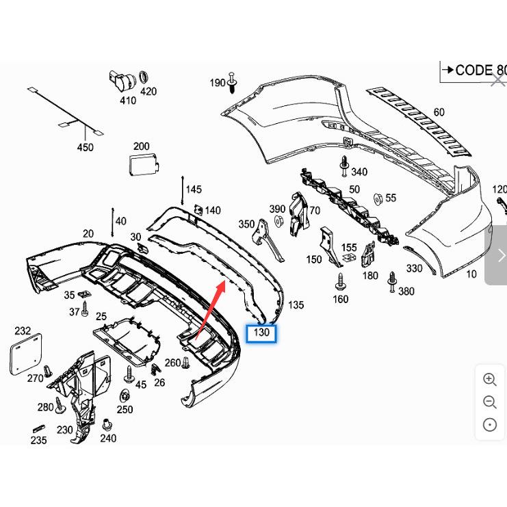 Chrome Rear Bumper Lower Bright Strip Trim for Mercedes-Benz GL350 W166