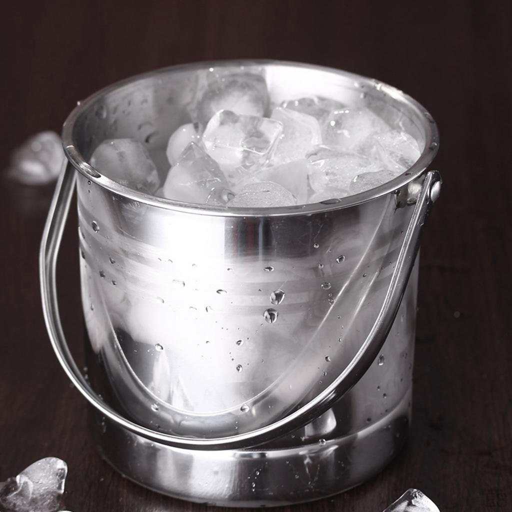 Champagnerkübel Edelstahl Kühler mit Griff