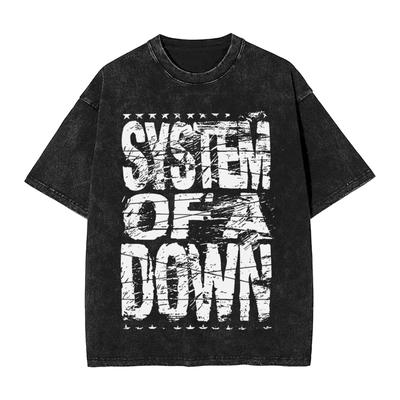 T-shirt da uomo SOAD System Of A Down Musica Rock Magliette Lavate T-shirt da spiaggia Y2K Basic Stampa Top Casual