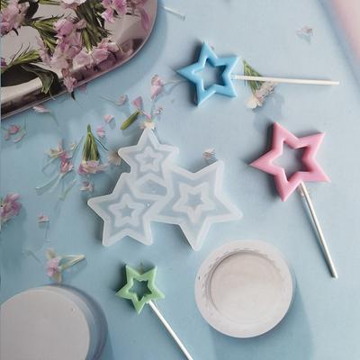 3 Cavities Star Shape Resin Epoxy Mold Diy Handmade Chocolate Silicone Mould Kitchen Cake Decorating Tools Bakeware