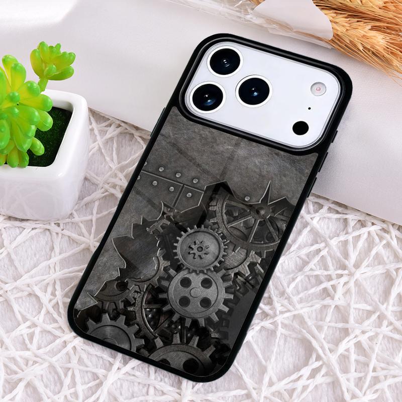 Steampunk Gear Mechanical Shockproof Phone Case for iPhone 17 Air 16e 15 11 12 14 13 Pro Max Cover Coque