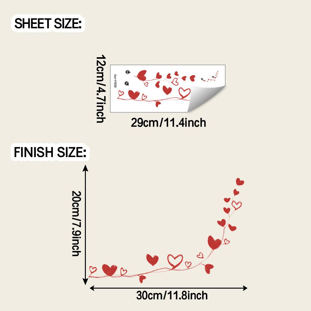 

Simple Heart-shaped Line Bathroom Background Wall Decoration Stickers