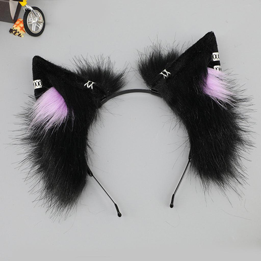 Cartoon Plush Animal Ears Headband Costume Headpieces Adjustable Cute Cosplay Accessory for Women and Kids