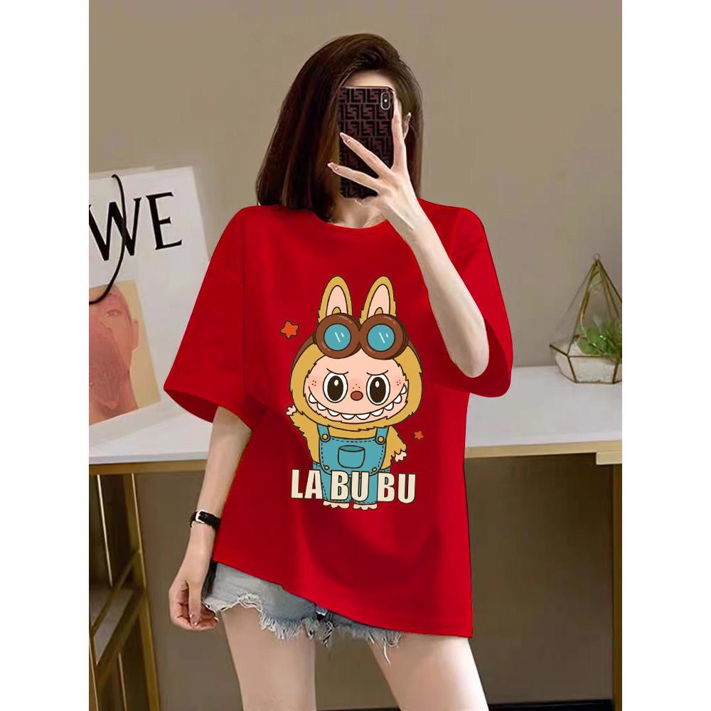 LABUBU Korean Top Short Sleeve T-shirt Women's Summer Casual Street Top