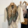 Korean Style Vintage Printed Small Square Scarf For Women
