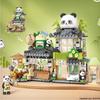 LEGO-Compatible Panda Taiyaki Street View House DIY Model