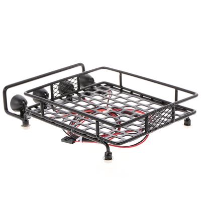Roof Rack Luggage Carrier with Light Bar for 1/10 RC Crawler Axial SCX10 D90 110 Traxxas TRX-4