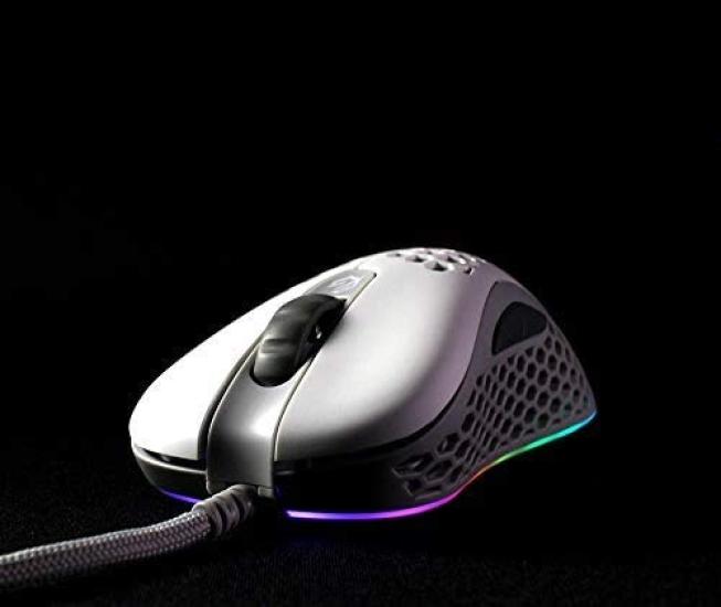 Gwolves Skoll SKL 2020 Edition 65g Ultra Light Honeycomb Design Wired RGB Gaming Mouse Up to 12000 DPI (White) (Long)