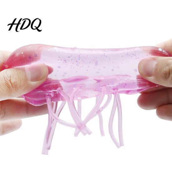 Relaxation Squeeze Ball 3Pcs Stress Relief Toy Set, Flow Pattern Cube Sensory Anxiety Toy, Soft Stretchy Clear Jellyfish Pinch for Kids Adults