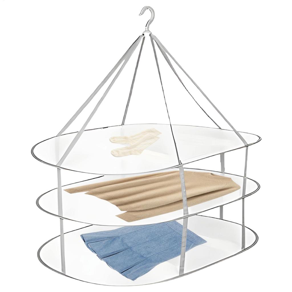 2/3 layers Folding Clothes Drying Rack Flat Foldable Clothes Drying Rack Mesh Large Dry Hanger Clothes drying net for Clothing