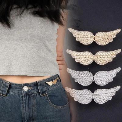 1PC Portable Angel Wings Jeans Waist Button Adjustable Clips For Pant Skirts Waist Tightener Buckle Pin Button Clothing Supplies