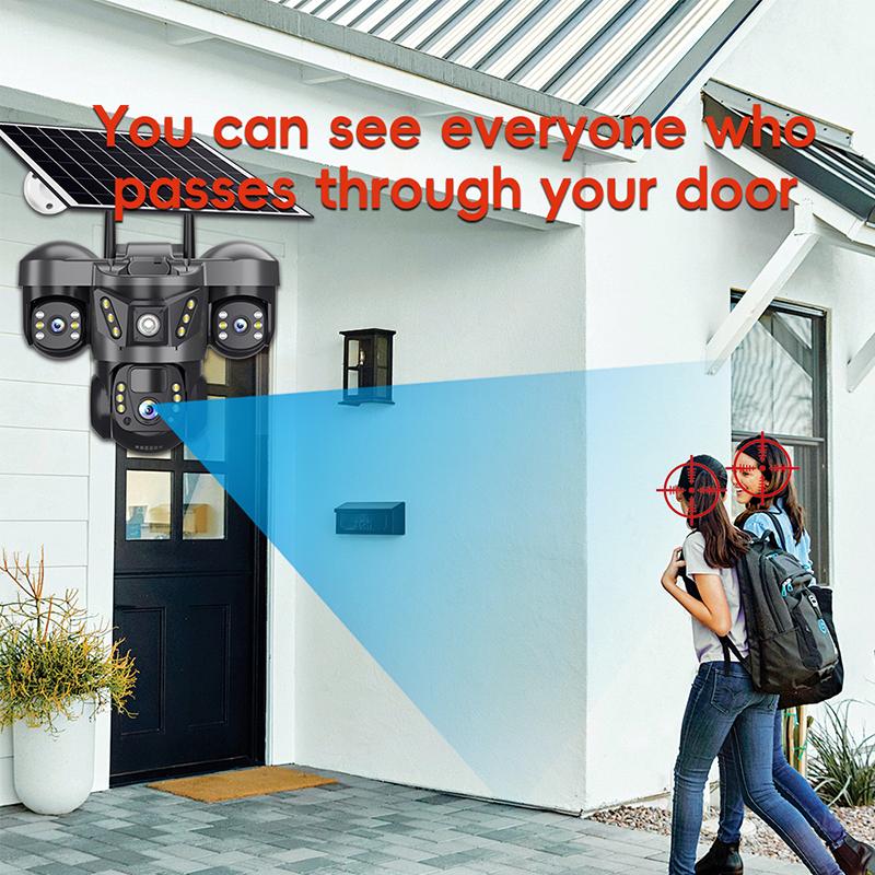 AIOOK OKAM PRO Kamera Solarna Zewnętrzna Wodoodporna Kamera Trzyobiektywowa HD 15MP 4G CCTV Noktowizja Wodoodporna IP66 Dwukierunkowa Komunikacja