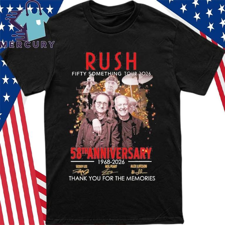 Rush Fifty Something Tour 2025 58th Anniversary T-Shirt Unisex T-Shirt L