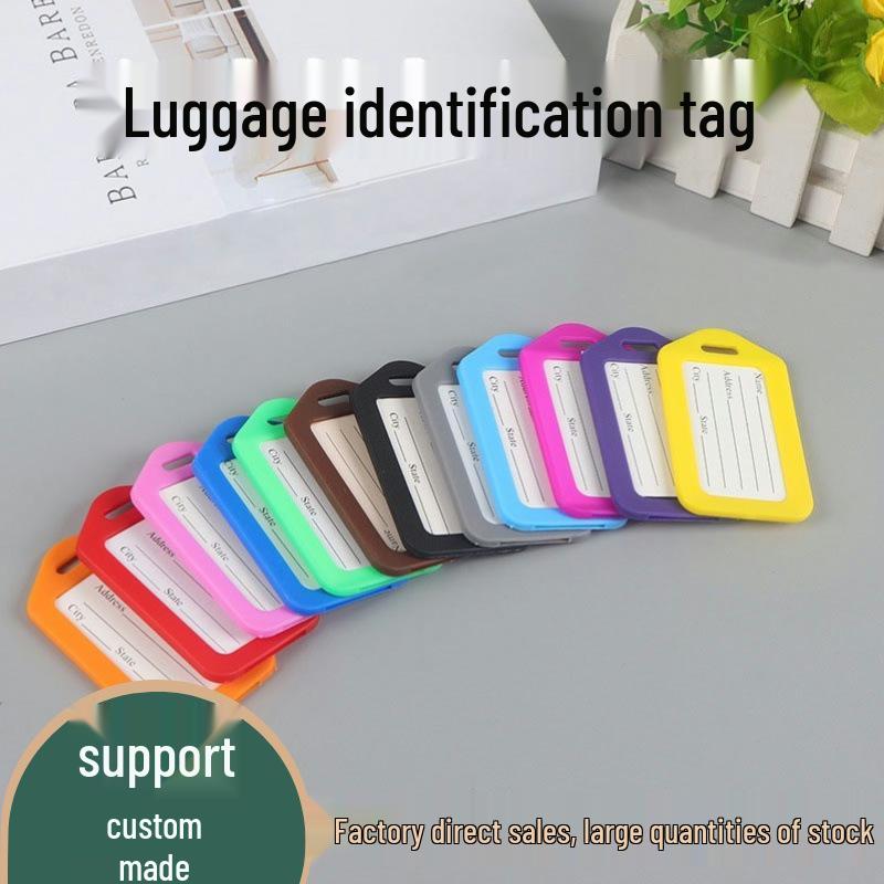 Bunter Flugzeug-Gepäckanhänger - Strapazierfähiges Namensschild aus Kunststoff für Koffer auf Reisen