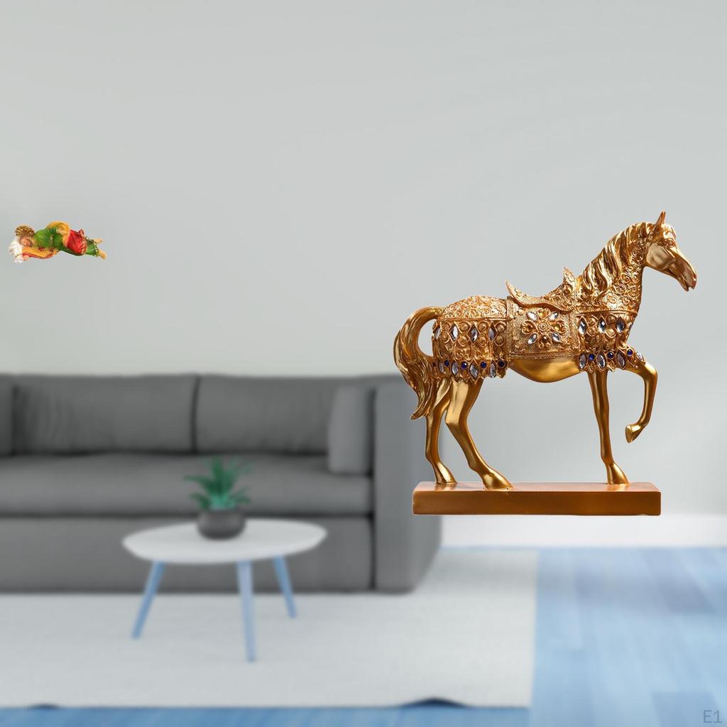 Resin Joseph Horse Statue Decorative Sculpture for Desk Tabletop Shelf Office Car Home Animal